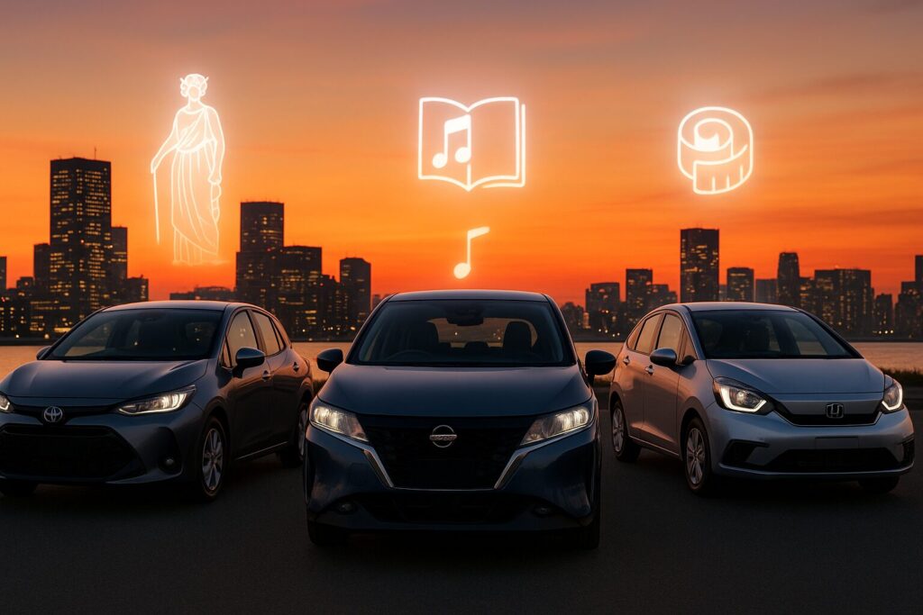 ヤリスやフィットとの車名の違いを比較